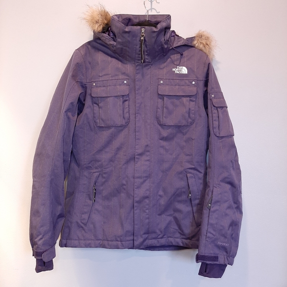 ❌SOLD❌ Baker Deluxe Insulated Ski Jacket Faux Fur Hooded Pinstripe Coat - Picture 11 of 16